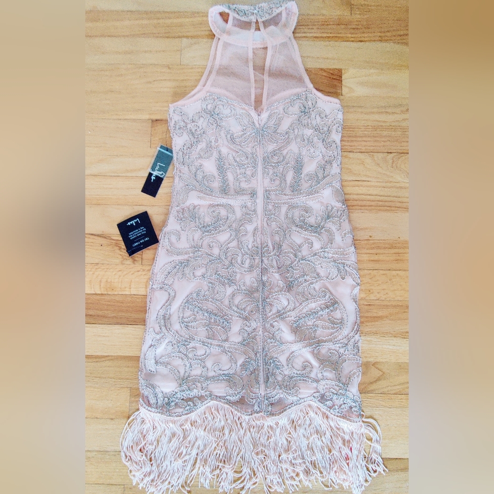NWT Lulu's Beaded Blush Formal Dress Size XS - Picture 3 of 7